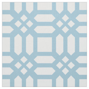 Modern wit en blauw geometrisch patroon stof