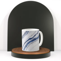 Modern wit en blauw minimalistisch marmer