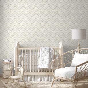 Modern Wit en Faux Goud Ontwerp Patroon Elegant Behang