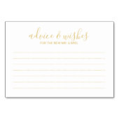 Modern wit en goud bruiloft advies en wensen kaart (Voorkant)