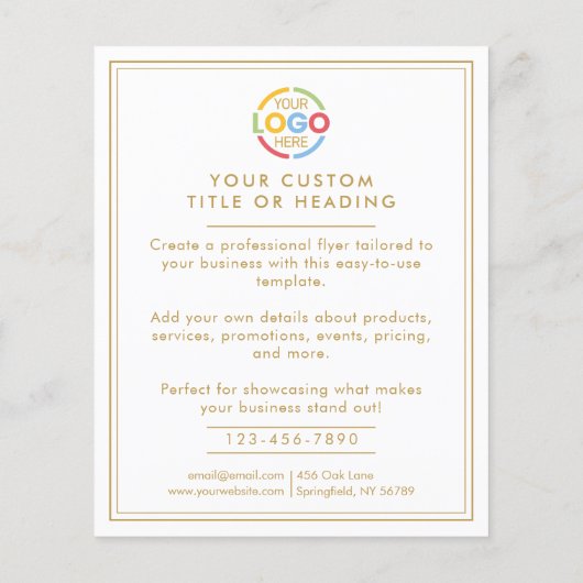 Modern Wit en Goud Business Logo Promotional Flyer (Achterkant)