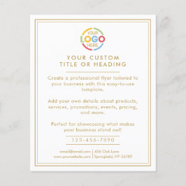 Modern Wit en Goud Business Logo Promotional Flyer