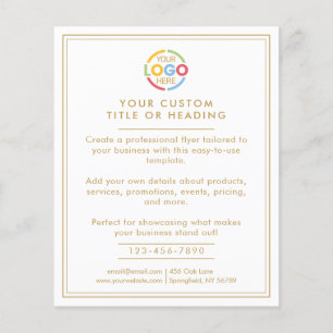 Modern Wit en Goud Business Logo Promotional Flyer