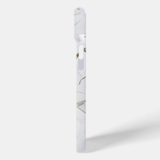 Modern Wit en Goud Marmerd monogram Case-Mate iPhone Case (Achterkant / Links)
