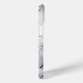 Modern Wit en Goud Marmerd monogram Case-Mate iPhone Case (Achterkant / Rechts)