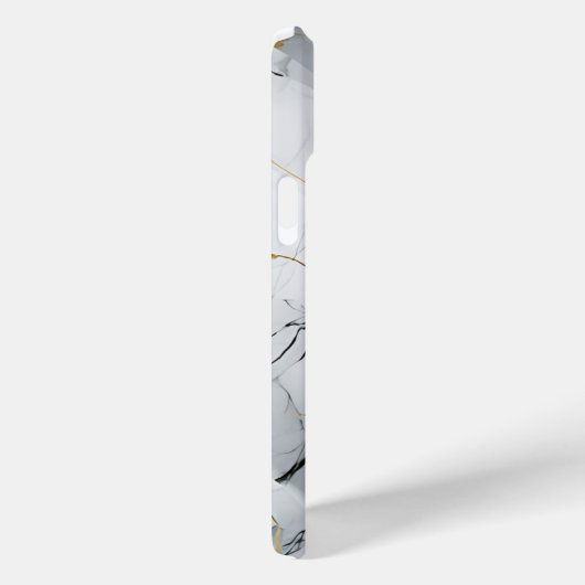 Modern Wit en Goud Marmerd monogram Case-Mate iPhone Case (Achterkant / Rechts)