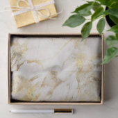 Modern wit en goud marmerpatroon tissuepapier (Geschenk)