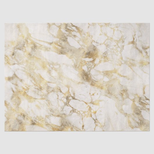 Modern wit en goud marmerpatroon tissuepapier (Voorkant)