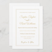 Modern Wit en Goud Minimaal Kaart (Voorkant / Achterkant)