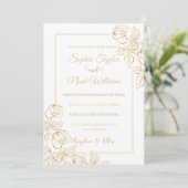 Modern Wit en Goud Roos Minimaal Kaart (Staand voorkant)