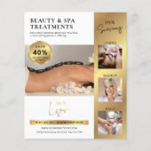 Modern wit en goud schoonheidssalon Logo Marketing Flyer (Voorkant)