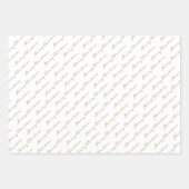 Modern wit en goud script Vrolijk kerstfeest Inpakpapier Vel (Voorkant 3)
