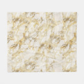 Modern wit en gouden marmer fleece deken (Voorkant (Horizontaal))
