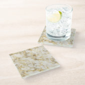 Modern wit en gouden marmer glazen onderzetter (Schuin)