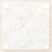 Modern wit en gouden marmer glazen onderzetter (Achterkant)