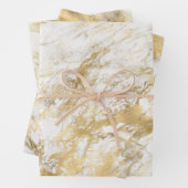 Modern wit en gouden marmer inpakpapier vel (In situ)