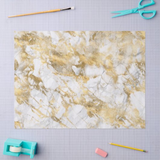 Modern wit en gouden marmer tissuepapier (Craft)