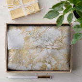 Modern wit en gouden marmeren patroon tissuepapier (Geschenk)