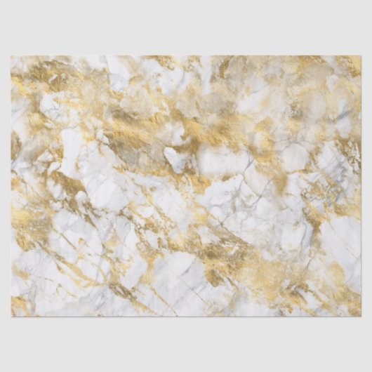Modern wit en gouden marmeren patroon tissuepapier (Voorkant)