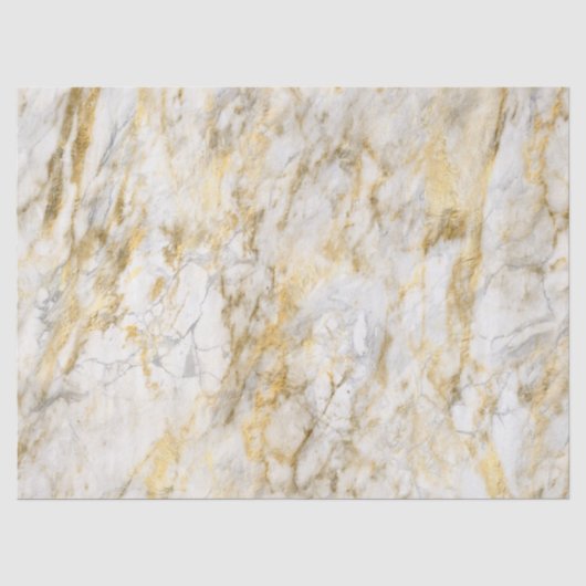 Modern wit en gouden marmerpatroon tissuepapier (Voorkant)
