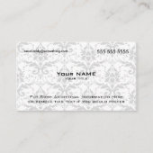 Modern wit en grijs damast visitekaartje (Voorkant)