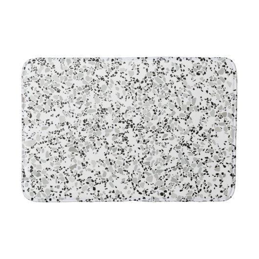 Modern wit en grijs terrazzo patroon badmat (Voorkant)