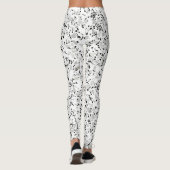 Modern wit en grijs terrazzo patroon leggings (Achterkant)