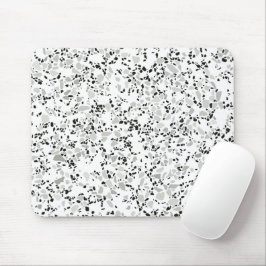 Modern wit en grijs terrazzo patroon muismat