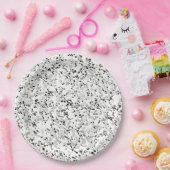 Modern wit en grijs terrazzo patroon papieren bordje (Feest)