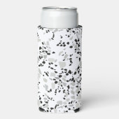 Modern wit en grijs terrazzo patroon seltzer blikjeskoeler (Seltzer Voorkant)