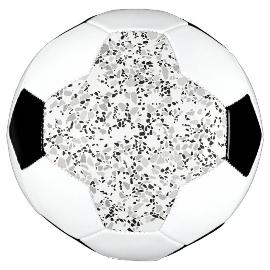 Modern wit en grijs terrazzo patroon voetbal (Gedraaid)
