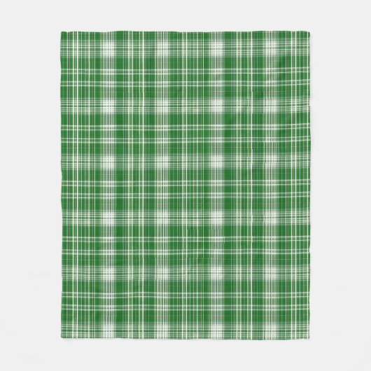 Modern wit en groen geruite fleece deken (Voorkant)