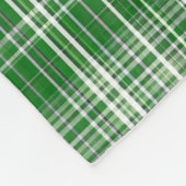 Modern wit en groen geruite fleece deken (Hoek)