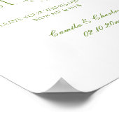 Modern Wit en Groen Trouw Gastboek Poster (Hoek)