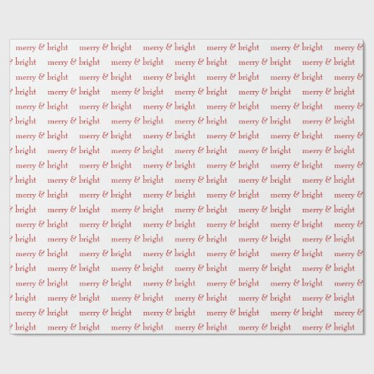 Modern Wit en Kerst Wit Kerstfeest Cadeaupapier (Vlak)