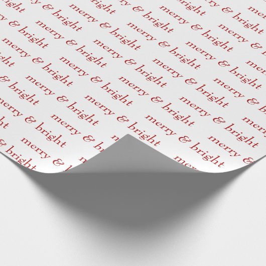 Modern Wit en Kerst Wit Kerstfeest Cadeaupapier (Hoek)