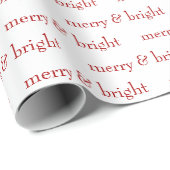 Modern Wit en Kerst Wit Kerstfeest Cadeaupapier (Rol Hoek)