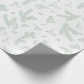 Modern wit en Mint Holly en Pine Cadeaupapier (Hoek)