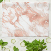 Modern wit en Roos gouden marmer Theedoek (Gevouwen)