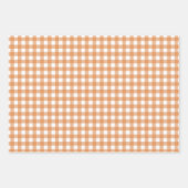 Modern wit en Sinaasappel Gingham Plaid Inpakpapier Vel (Voorkant 3)
