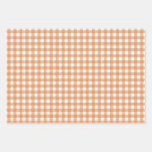 Modern wit en Sinaasappel Gingham Plaid Inpakpapier Vel (Voorkant)