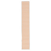 Modern wit en Sinaasappel Gingham Plaid Lange Tafelloper (Voorkant)