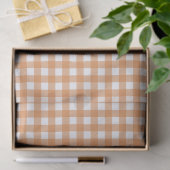 Modern wit en Sinaasappel Gingham Plaid Tissuepapier (Geschenk)