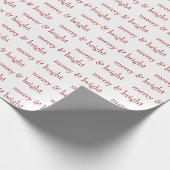 Modern Wit en vrolijk wit Kerstvakantie Cadeaupapier (Hoek)