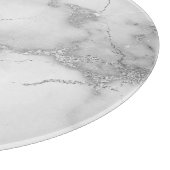 Modern wit en zilver marmerpatroon snijplank (Hoek)