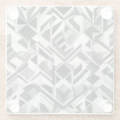 Modern wit en zwart Abstract patroon Glazen Onderzetter (Achterkant)