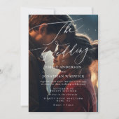 Modern Wit en Zwart Eenvoudig Fotohuwelijk Kaart (Voorkant)