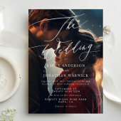 Modern Wit en Zwart Eenvoudig Fotohuwelijk Kaart