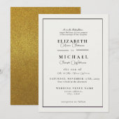 Modern Wit en Zwart Eenvoudige Huwelijksuitnodigin Kaart (Voorkant / Achterkant)