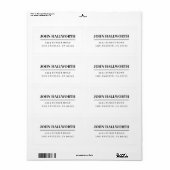 Modern wit en zwart etiket (Full Sheet)